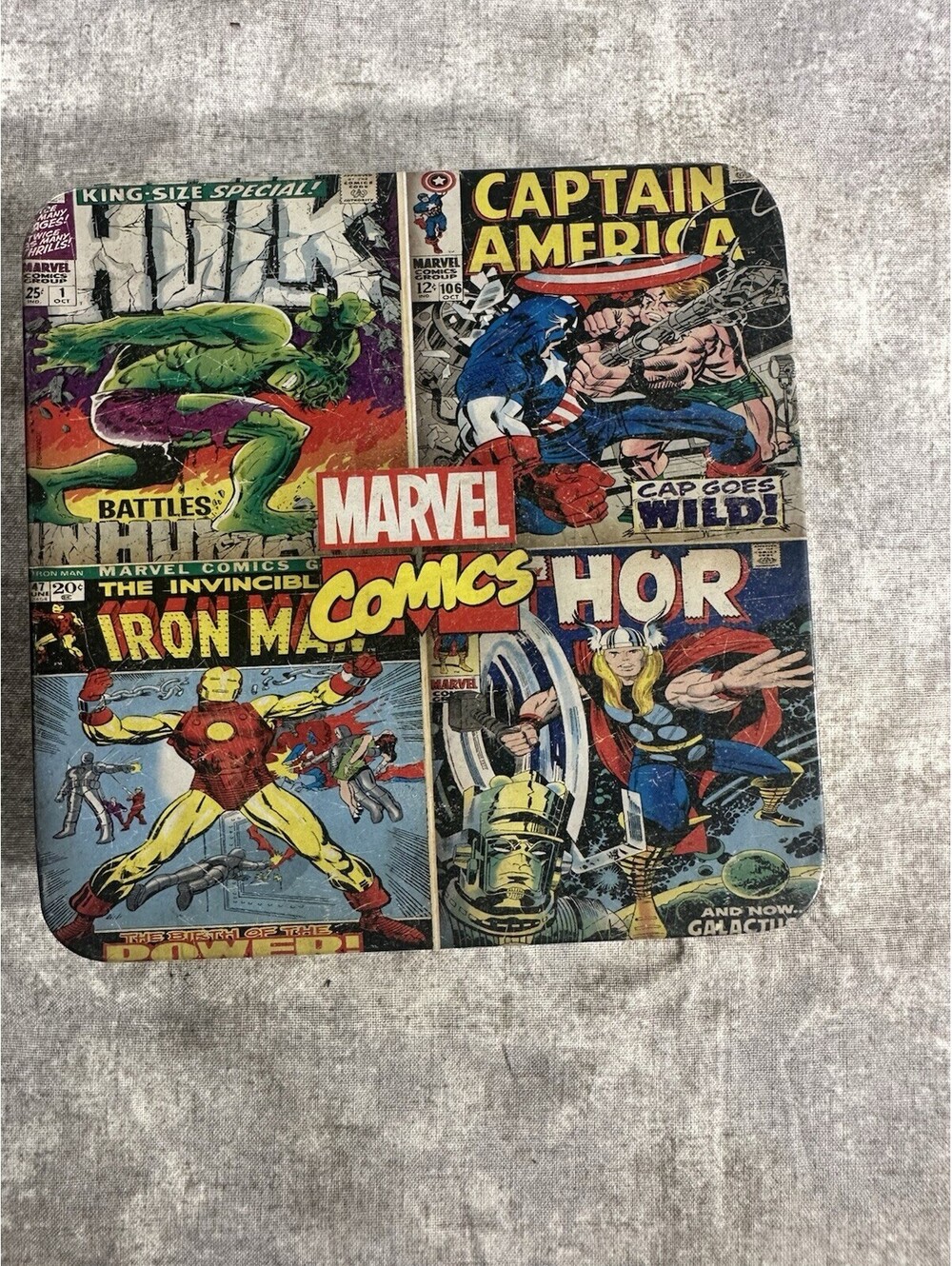 Marvel Comics Captain America Hulk Iron Man Thor Trifold Wallet w/ Collector Tin